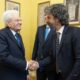Il Presidente Mattarella assieme a Damiano Tommasi per il Vinitaly 2025